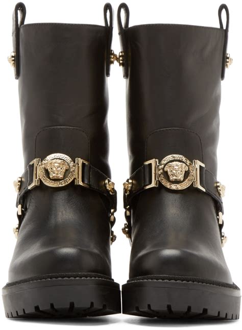 vintage versace boots gold medusa chains chrystals|Versace Ankle Boots & Booties for Women .